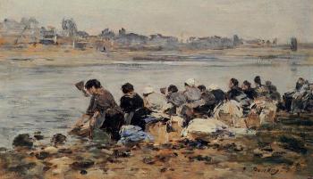 尤金 佈丹 Laundresses on the Bankes of the Touques 尤金 佈丹 Laundresses on the Bankes of the Touques